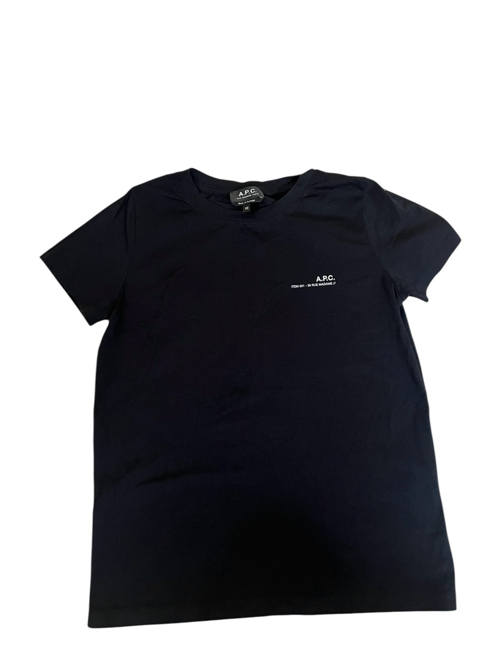 A.P.C. Small White Logo Black Tee